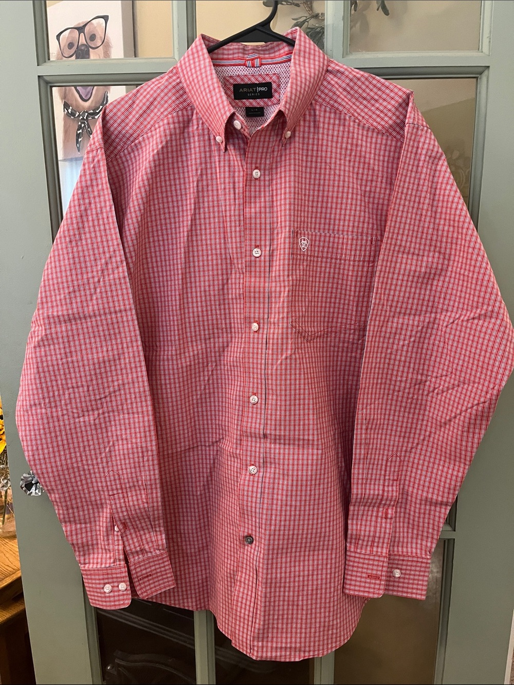 Wrist Pro Large Men’s Red & Blue Check Button-Down Shirt